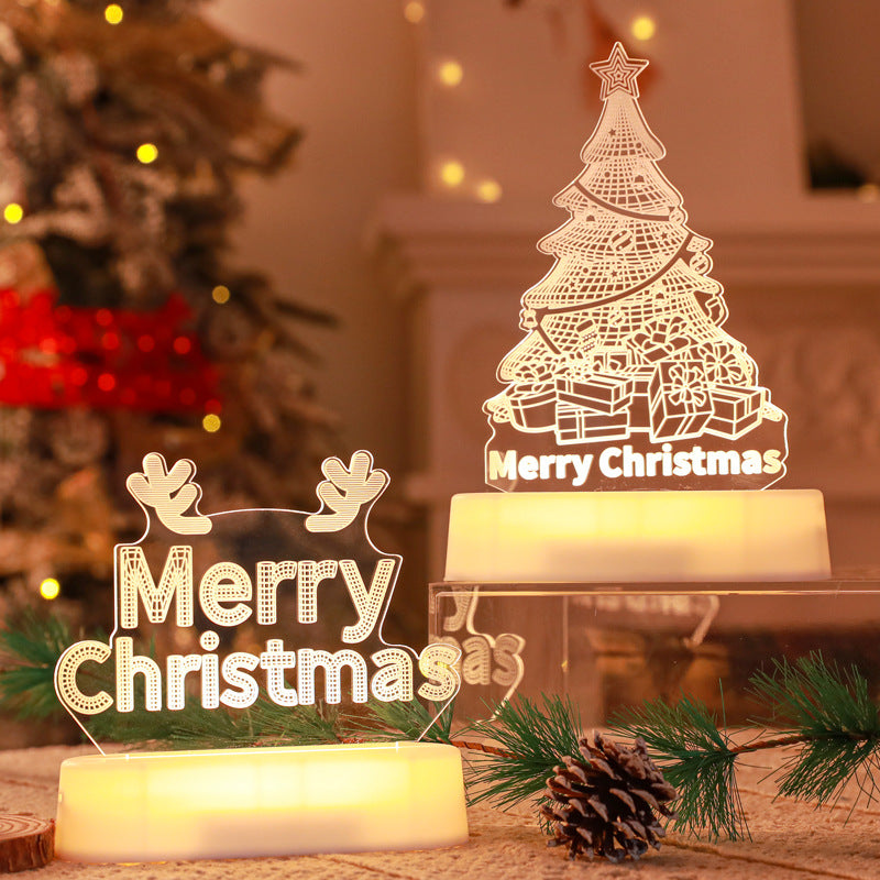 Christmas Decoration 3D Lamp Acrylic LED Night Lights New Year Valentines Day Christmas Kids Gift Christmas Ornaments